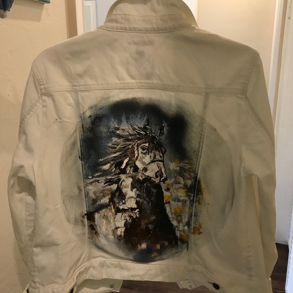 White Denim Jacket by Magda Henao